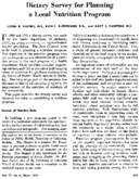 Dietary survey for planning a local nutrition program