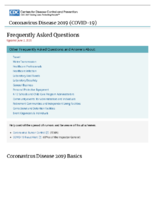 Coronavirus Disease 2019 COVID19 Frequently Asked Questions June 2 2020