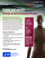 Cancer and obesity  overweight and obesity are associated with cancer Vital signs 2017 October