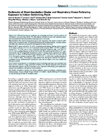 Outbreaks of ShortIncubation Ocular and Respiratory Illness Following Exposure to Indoor Swimming Pools