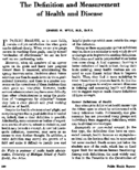 The Definition And Measurement Of Health And Disease