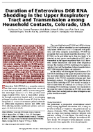 Duration of Enterovirus D68 RNA Shedding in the Upper Respiratory Tract and Transmission among Household Contacts Colorado USA