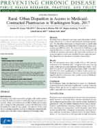 RuralUrban Disparities in Access to MedicaidContracted Pharmacies in Washington State 2017