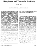 Histoplasmin And Tuberculin Sensitivity