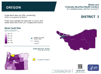 OR Congressional District 03 Stroke and Federally Qualified Health Centers Map 118th Congress
