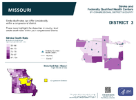 MO Congressional District 03 Stroke and Federally Qualified Health Centers Map 118th Congress