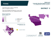 TX Congressional District 05 Stroke and Federally Qualified Health Centers Map 118th Congress
