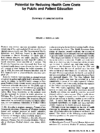 Potential For Reducing Health Care Costs By Public And Patient Education Summary Of Selected Studies