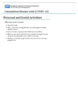 Personal and Social Activities June 15 2020