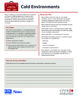Construction Toolbox Talk Cold Environments
