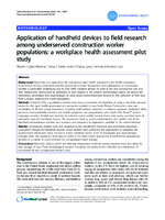 Application of handheld devices to field research among underserved construction worker populations a workplace health assessment pilot study