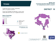 TX Congressional District 18 Stroke and Federally Qualified Health Centers Map 118th Congress