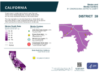CA Congressional District 39 Stroke and Stroke Centers Map 118th Congress