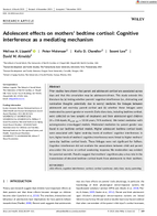 Adolescent Effects on Mothers Bedtime Cortisol Cognitive Interference as a Mediating Mechanism