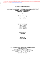 Indepth survey report control technology for removing leadbased paint from steel structures chemical stripping at Columbus Ohio Bridge Finishes Inc Columbus Ohio