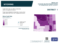 WY Congressional District 01 Stroke and Federally Qualified Health Centers Map 118th Congress