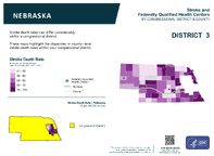 NE Congressional District 03 Stroke and Federally Qualified Health Centers Map 118th Congress
