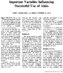 Important Variables Influencing Successful Use Of Aides