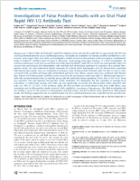 Investigation of false positive results with an oral fluid rapid HIV12 antibody test