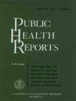 Public Health Reports  v 77 no 3 March 1962  cover