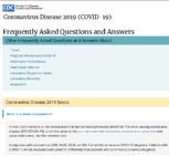 Coronavirus Disease 2019 COVID19 Frequently Asked Questions and Answers March 1 2020