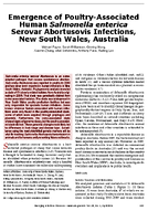 Emergence of PoultryAssociated Human Salmonella enterica Serovar Abortusovis Infections New South Wales Australia