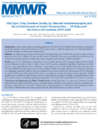 Vital Signs  Drug Overdose Deaths by Selected Sociodemographic and Social Determinants of Health Characteristics  25 States and the District of Columbia 20192020