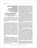 Chlamydophila psittaci Transmission from Pet Birds to Humans
