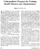 Undergraduate program for training health planners and administrators