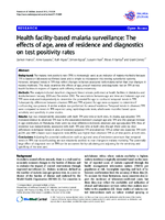 Health facilitybased malaria surveillance The effects of age area of residence and diagnostics on test positivity rates