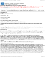 Vaccinepreventable Diseases Immunizations and MMWR19612011