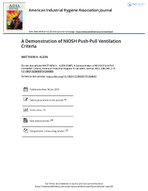 A Demonstration of NIOSH PushPull Ventilation Criteria 1987