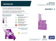 MO Congressional District 05 Stroke and Stroke Centers Map 118th Congress