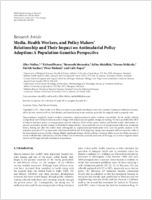 Media Health Workers and Policy Makers Relationship and Their Impact on Antimalarial Policy Adoption A Population Genetics Perspective