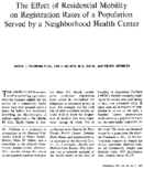 The effect of residential mobility on registration rates of a population served by a neighborhood health center