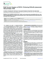 Draft Genome Sequence of NDM1Producing Klebsiella pneumoniae Clinical Isolate 303K