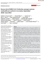 Excess Risk of SARSCoV2 Infection Among InPerson Nonhealthcare Workers in Six States September 2020June 2021