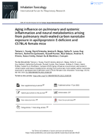 Aging Influence on Pulmonary and Systemic Inflammation and Neural Metabolomics Arising from Pulmonary MultiWalled Carbon Nanotube Exposure in Apolipoprotein EDeficient and C57BL6 Female Mice