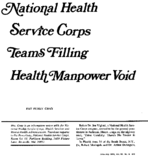 National Health Service Corps teams filling health manpower void