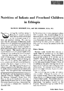 Nutrition of infants and preschool children in Ethiopia