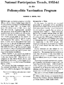National participation trends 195561 in the poliomyelitis vaccination program