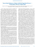 Excess Death Estimates in Patients with EndStage Renal Disease  United States FebruaryAugust 2020