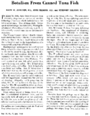 Botulism from canned tuna fish