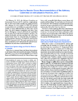 Yellow Fever Vaccine Booster Doses  Recommendations of the Advisory Committee on Immunization Practices 2015