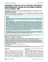 Knowledge of Malaria and Its Association with MalariaRelated BehaviorsResults from the Malaria Indicator Survey Ethiopia 2007