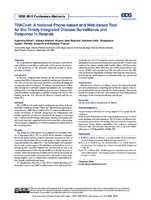 TRACnet A National Phonebased and Webbased Tool for the Timely Integrated Disease Surveillance and Response in Rwanda