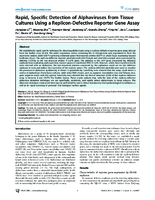 Rapid Specific Detection of Alphaviruses from Tissue Cultures Using a RepliconDefective Reporter Gene Assay