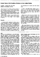 Foster Care Of HIVPositive Children In The US