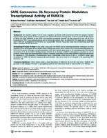 SARS Coronavirus 3b Accessory Protein Modulates Transcriptional Activity of RUNX1b
