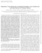 Respiratory Tract Responses to Repeated Inhalation of an Oxidant and Acid GasParticle Air Pollutant Mixture